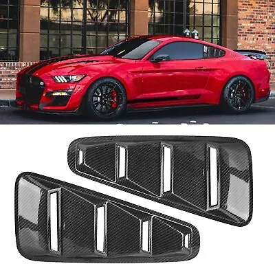 For 10-14 Ford Mustang Sedan With Carbon Framed Quarter Panel Side Window Louver • $35.99