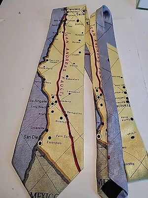 Josh Bach   Men's  NeckTie 100% Silk Tie San Andreas Fault • $24