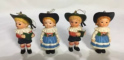 4 Vintage Christmas Ornaments German Children Caroling Hong Kong • $10