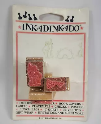 Vintage Inkadinkado 1987 Set Of 3 Sea Monster Loch Ness Rubber Stamp Wood Handle • $34.99