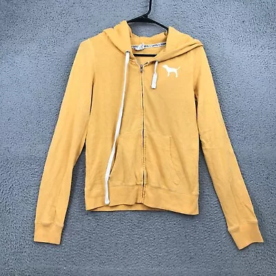 Victorias Secret Sweater Womens Medium Yellow Full Zip Hoodie 37203 • $3.60