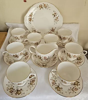 Vintage Colclough Avon Autumn Leaf Bone China 17 Piece Tea Set. Good Condition • £6.99