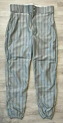 Pants Baseball Softball Game Practice 24  INSEAM Grey W/ Black Pinstripe MEDIUM • $12.95