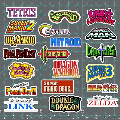 20 Nintendo NES Logo Stickers - White Clear Or Holographic - Waterproof Vinyl • $12.95
