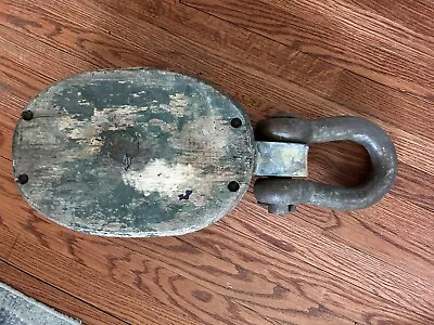 Antique GIANT HEAVY Block And Tackle Pulley • $100