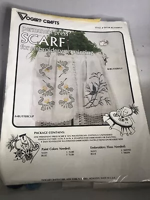 Vintage Scarf Embroidery Kit Painting Vogart Crafts Style 84128 New Open Pkg • $10