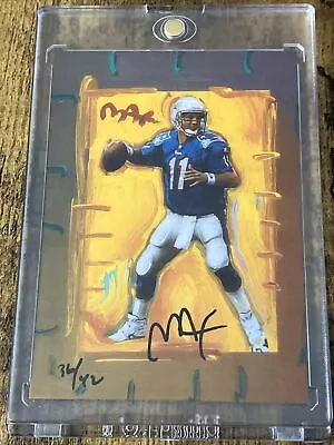 PETER MAX AUTO /42 - 1997 Topps Football Gallery Art DREW BLEDSOE #PM9 • $1450