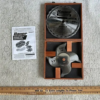 Bauer 8  Stacked Dado Blade Set W/Carbide Tipped Blades & Chippers Item #1976A-B • $90.24