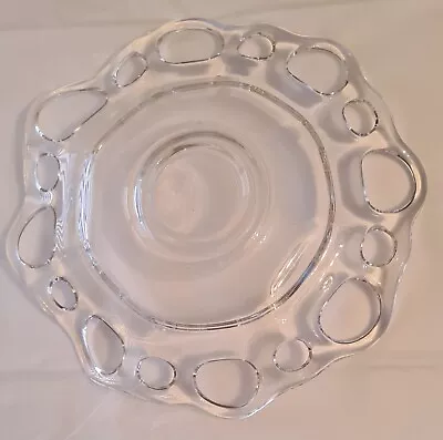 Vintage ART GLASS CLEAR PLATE/BOWL/CANDY DISH 8.25  WIDE 5  INSET • $8.59