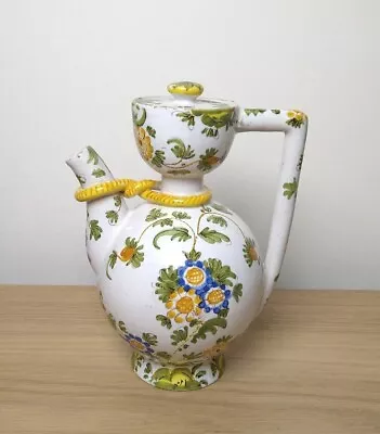 Antique Cantagalli Majolica Snake Ewer / Jug / Lidded Pot 19cm High • £24.99