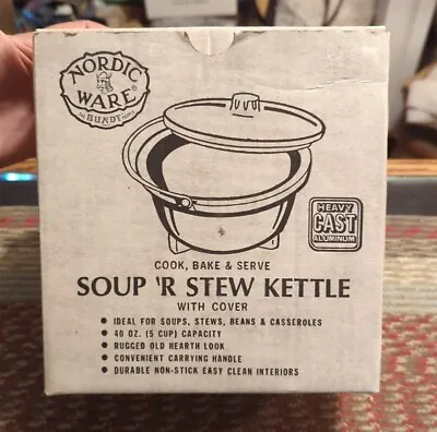 $24.50 • Buy Vintage Nordic Ware USA 4 Soup 'R Stew  Kettle Pot 40 Oz 5 Cup Blk Cast Aluminum