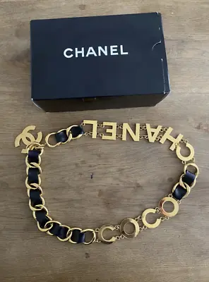 Chanel Iconic Massive Cc Belt Leather Vintage Chain Charm Necklace Logo 36 Inch • $5200