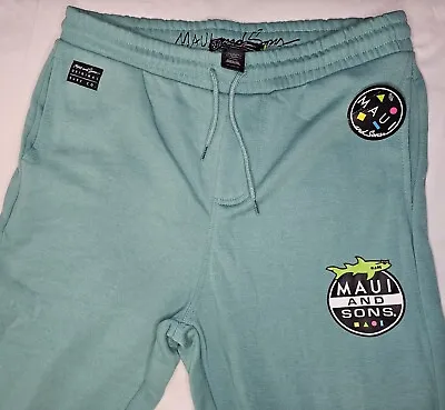 New Maui And Sons Mens XL Deep Turquoise / Light Blue / Green Jogger Sweat Pants • $15