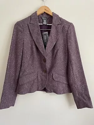 George Me By Mark Eisen Women’s Blazer Wool Blend Tweed  Sz 8 Dark Lavender NWT • $19.23