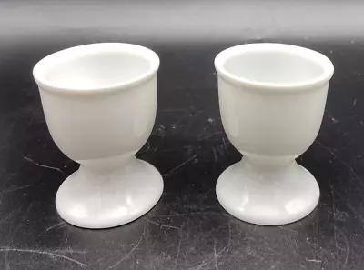 Pair Of White Milk Glass Egg Cups • $17.99