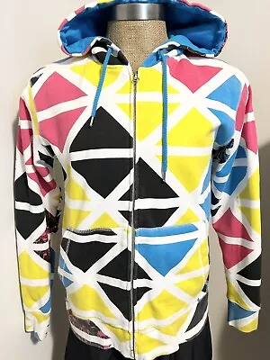 🛹  Volcom Skate Men's Size Medium Full Zip Slim Geometric Hoodie Multicolor 928 • $32.01