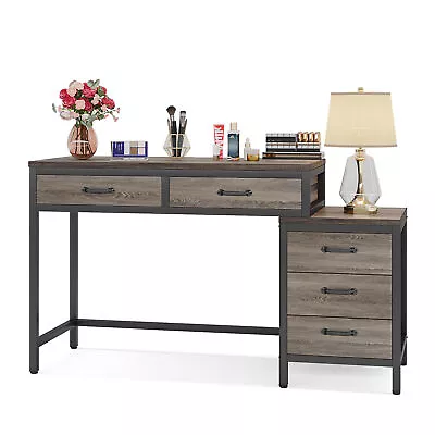 Tribesigns Retro Vanity Table With 5 Drawers Dressing Makeup Table No Mirror • $145.58