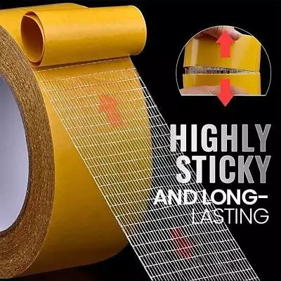 1x Strong Adhesive Double-sidedGauze Fiber Mesh TapeWaterproof Fiberglass Tape • $1.98