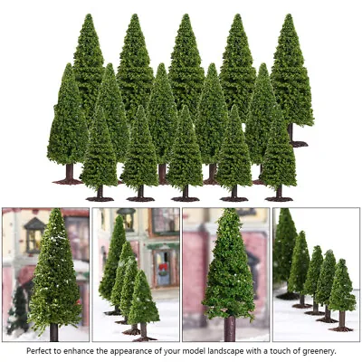 15pcs Miniature Scenery Model Pine Trees Deep Green Pines For HO O N Z Scale • $14.99