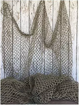 Fishing Net 5'X10' ~ Commercial Fish Netting ~ Old Vintage Decor • $49.28