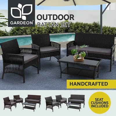 $370.52 • Buy Gardeon Outdoor Furniture Lounge Setting Rattan Wicker Table Chair Dining Set