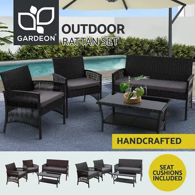 Gardeon Outdoor Furniture Lounge Setting Rattan Wicker Table Chair Dining Set • $263.95