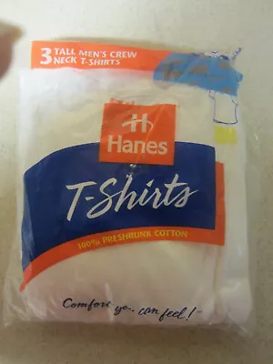 Package Of 3 Hanes Big Tall 2xl 50 - 52  White Cotton T Shirt Jamaica 1997 • $24.50