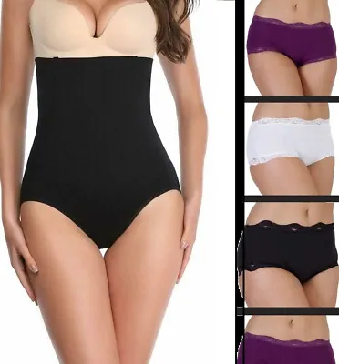 £3.79 • Buy Womens Magic High Waist Slimming Knickers Briefs Firm Tummy Control & Underwear