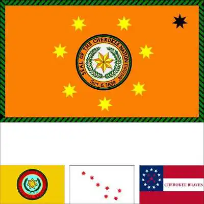 $8 • Buy Native Cherokee Nation Flag EBCI Eastern Band Of Cherokee Indians Braves Peace