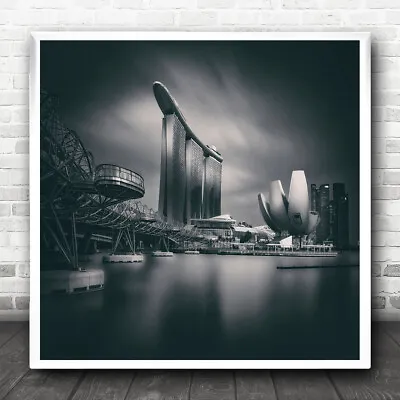 £29.95 • Buy Black And White Cityscape Buildings Skyscrapers Square Wall Art Print