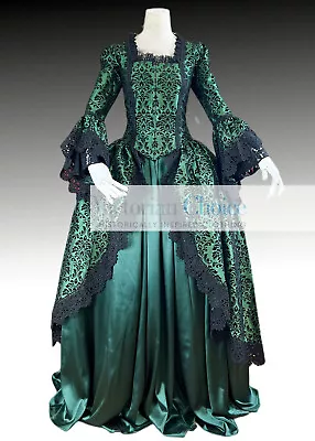 Ren Faire Marie Antoinette Bridgerton Style Queen Brocade Ball Gown Gothic 143 • $245