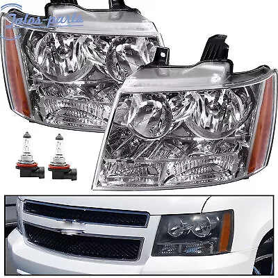 For 2007-2014 Chevy Suburban Tahoe Avalanche Clear Amber Headlights With Bulb • $105.99