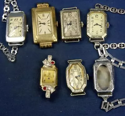 F 44.  5 Vintage Ladies Wrist Watches + 2 Cases Only By Longines.       2 Watche • $39