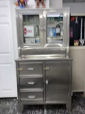Stainless Steel Industrial Medical Storage Cabinet Vintage Unitron 1960s  • $2500