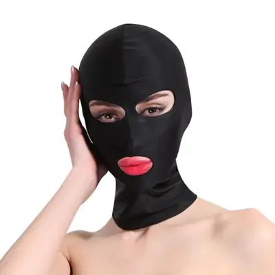 £9.97 • Buy Spandex GIMP Hood With Open Mouth And Eyes Black Breathable Cover BDSM