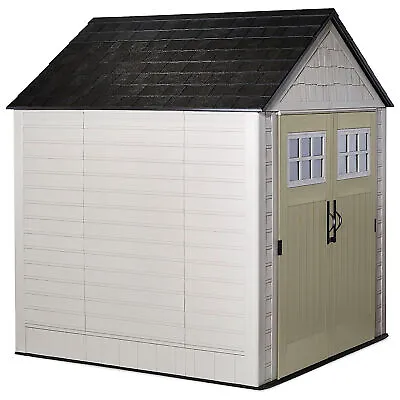 Rubbermaid 7x7 Ft Durable Weather Resistant Resin Outdoor Storage Shed Sand • $1129.99