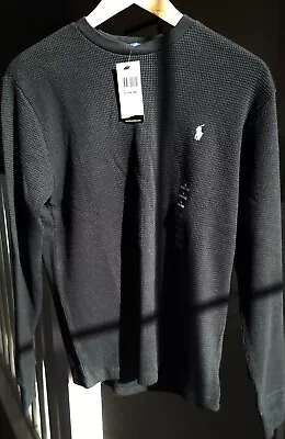 Polo Ralph Lauren Mens Size Large 14-16 Thermal Shirt Long Sleeve Black • $10