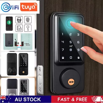 Wifi Smart Door Lock Front Deadbolts APP Fingerprint Card Keyless Digital Keypad • $118.75