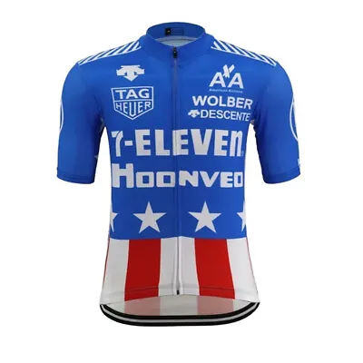 Retro 7 Eleven Cycling Short Sleeve Jersey Cycling Jersey Tops Bicycle Jersey • $20.63