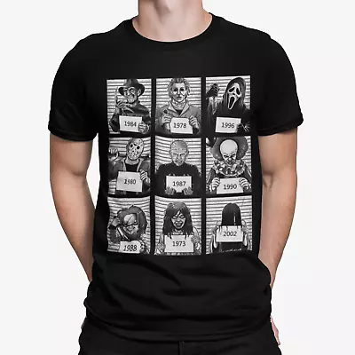 £9.99 • Buy T-shirt Halloween Police Mug Shot Monster Horror Tee Funny Cool Retro Gift UK