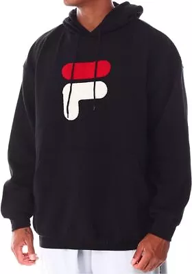 Fila Hoodie  Men's Big & Tall Chenille Logo Patch Fleece Pullover Long Sleeve • $29.99