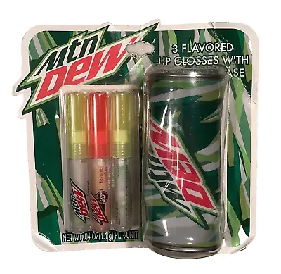 2010 Mountain Dew Lip Set- Code Red Balm -3 Mtn Dew Gloss W/Soda Case- NRFP 💚🥤 • $29.98