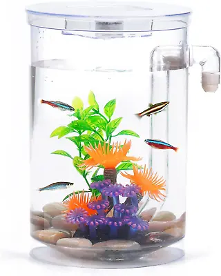 360° Mini Aquarium With LED Lights - 1 Gallon Fish Bowl - Fish Tank Starter Kit • $39.99