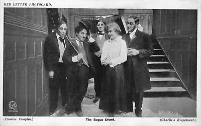 Postcard - The Bogus Count - Charlie's Elopement - Charlie Chaplin - Red Letter • £2.99