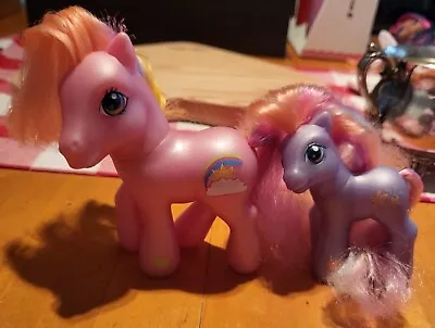 2002 VTG My Little Pony G3 Rainbow Flash CUT Hair & Bonus Baby Pony Romperooni • $10