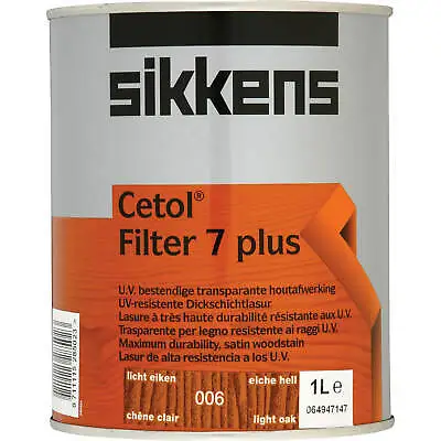 £51.95 • Buy Sikkens Cetol Filter 7 Plus Translucent Woodstain Light Oak 1l