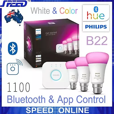 PHILIPS Hue White & Color Ambiance 1100 Starter Kit B22 - Bluetooth/WiFi Control • $319