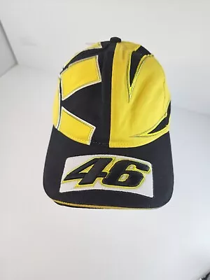 Vintage Valentino Rossi VR46 Racing Hat Moon & Sun Yellow & Black Adjustable  • $45