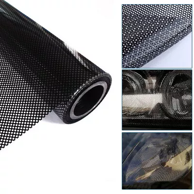 Car Rear Tail Light Cover Wrap Honeycomb Sticker Taillamp Lamp Decal Black DIY • $10.59