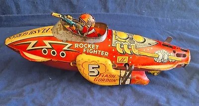 Vintage 1930's Flash Gordon Tin Wind Up Rocket Fighter Marx King Features Works • $200